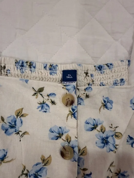 Old Navy White Mini Dress with Blue Floral Print - Picture 4 of 4